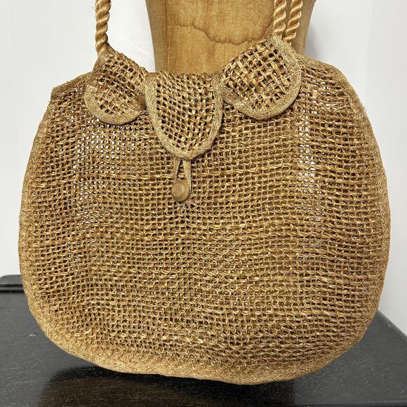 Vintage Bag Bazaar Woven Raffia Shoulder Bag - Picture 2 of 6